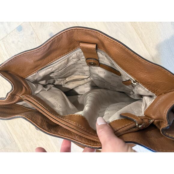 MICHAEL Michael Kors Hamilton Leather Tote Cognac Gold Large Pebbled Leather - Picture 10 of 14